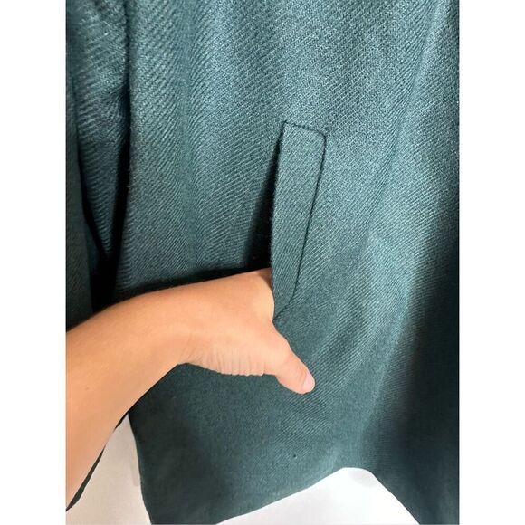 Madewell Women Plus Size Green Brushed Oversized Dorset Blazer Wool Blend - Picture 7 of 13